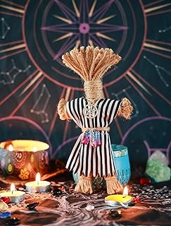 Voodoo Doll Handmade Set Real Hemp Rope Wrapped Sk