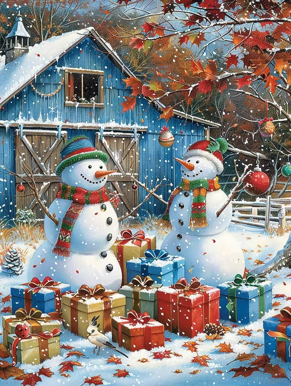 Snowman Couple 500-Piece Puzzles for Adults