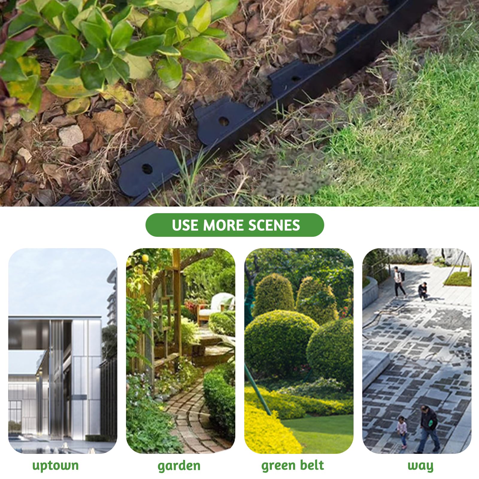 All4Gardener 6 m Bordura in Plastica per Giardino - Bordo Flessibile per Prato - Uso Semplice