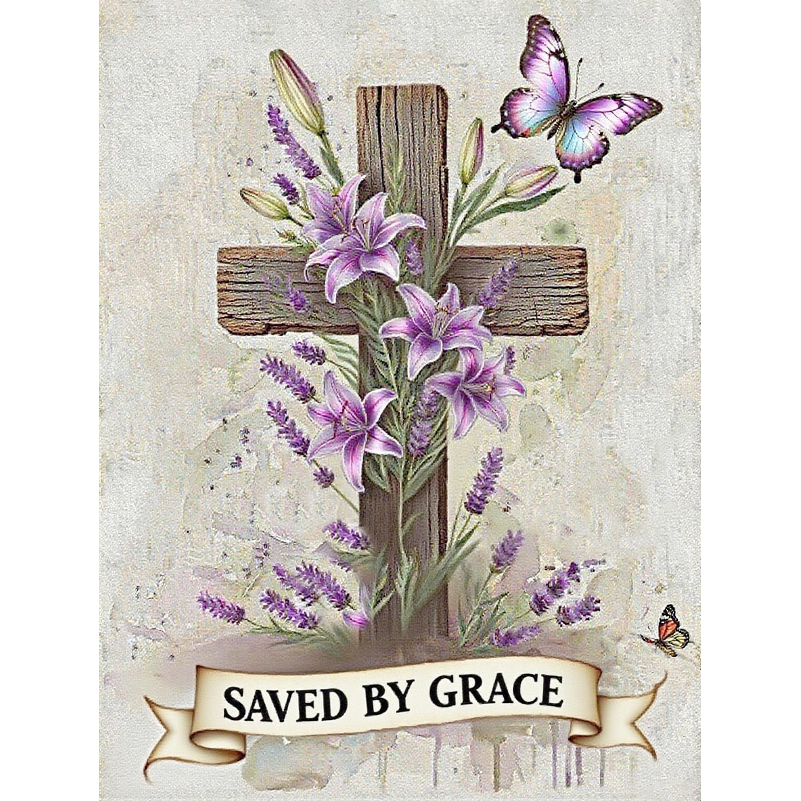 Religious Cross Diamond Art Kits for Adults,Christ Cross 5D Diamond Painting Kit, DIY Full Round Drill Painting with Gem Art Craft Kits,Beginners Friendly Wall Decor Craft Gift (12x16 Inch)