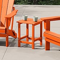 Vista 12 de Costaelm Mesas Laterales Cuadradas para Exteriores, Mesas de Patio Adirondack para Exteriores, Mesa Lateral de Patio de HDPE Resistente a