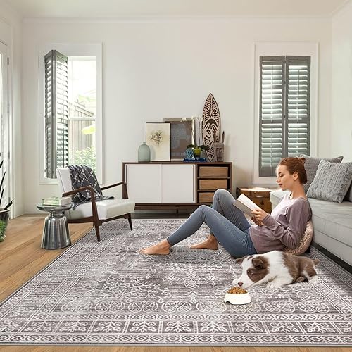 Miniatura 4 de Area Rugs - Alfombra para sala de estar, alfombra lavable de 8 x 10 pies, bohemio, antideslizante, alfombra de área grande para dormitorio, comedor,