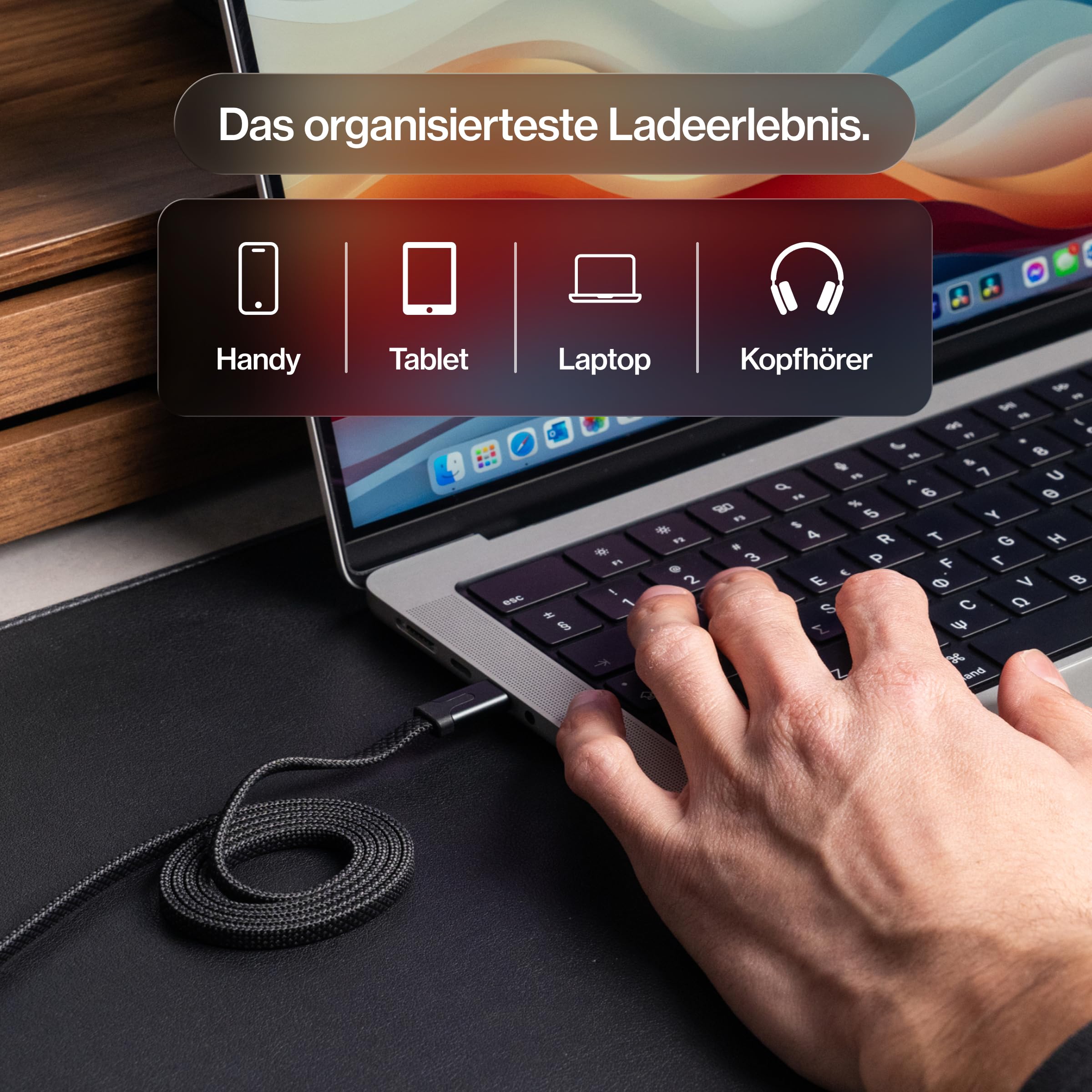 Statik MagStack Pro USB-C auf USB-C Kabel 3er-Pack, magnetisches Anti-Verhedderungs Flachkabel, Schnelllade-Ladekabel, kompatibel mit iPhone 16 Pro Max, iPhone 15, Galaxy S24 Ultra, 100W, je 1 m