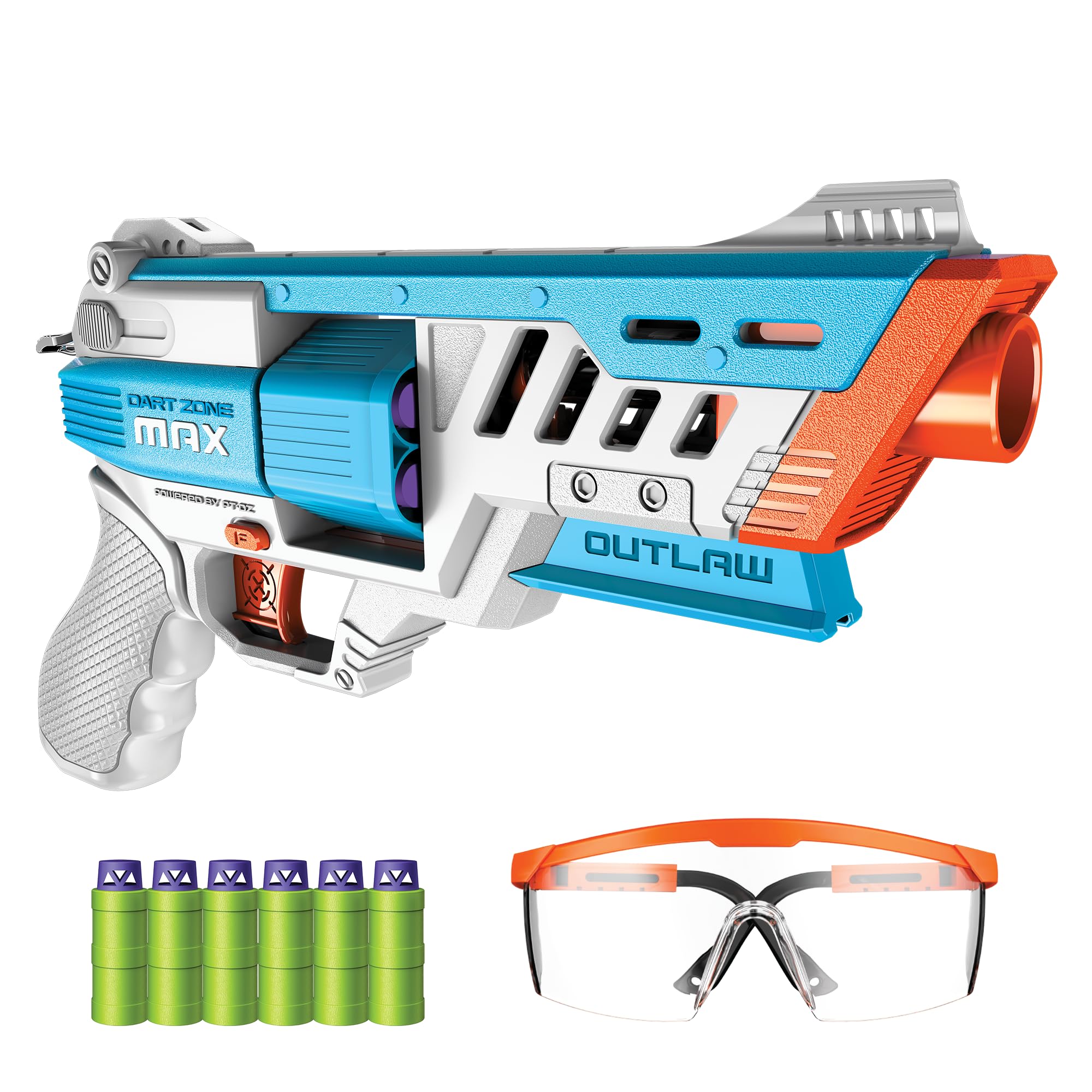 Dart Zone Max Nitroshot+ Outlaw High-Powered Hammer Prime Half-Length Pro Dart Blaster - 14+-image-34