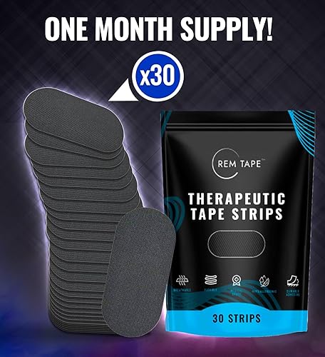 Miniatura 5 de REM Tape - (30 tiras) Tiras de cinta de microporos terapéutica de primera calidad. Tela suave de grado médico. Adhesivo hipoalergénico sin látex.
