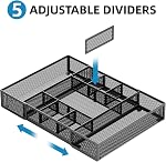 Marbrasse Expandable Desk Drawer Organizer, Mesh Drawer Organizer Tray with 10 Adjustable Compartments, Desk Organizers and Accessories, 5 Dividers Drawer for Office Supplies, Makeup & Vanity (Black)