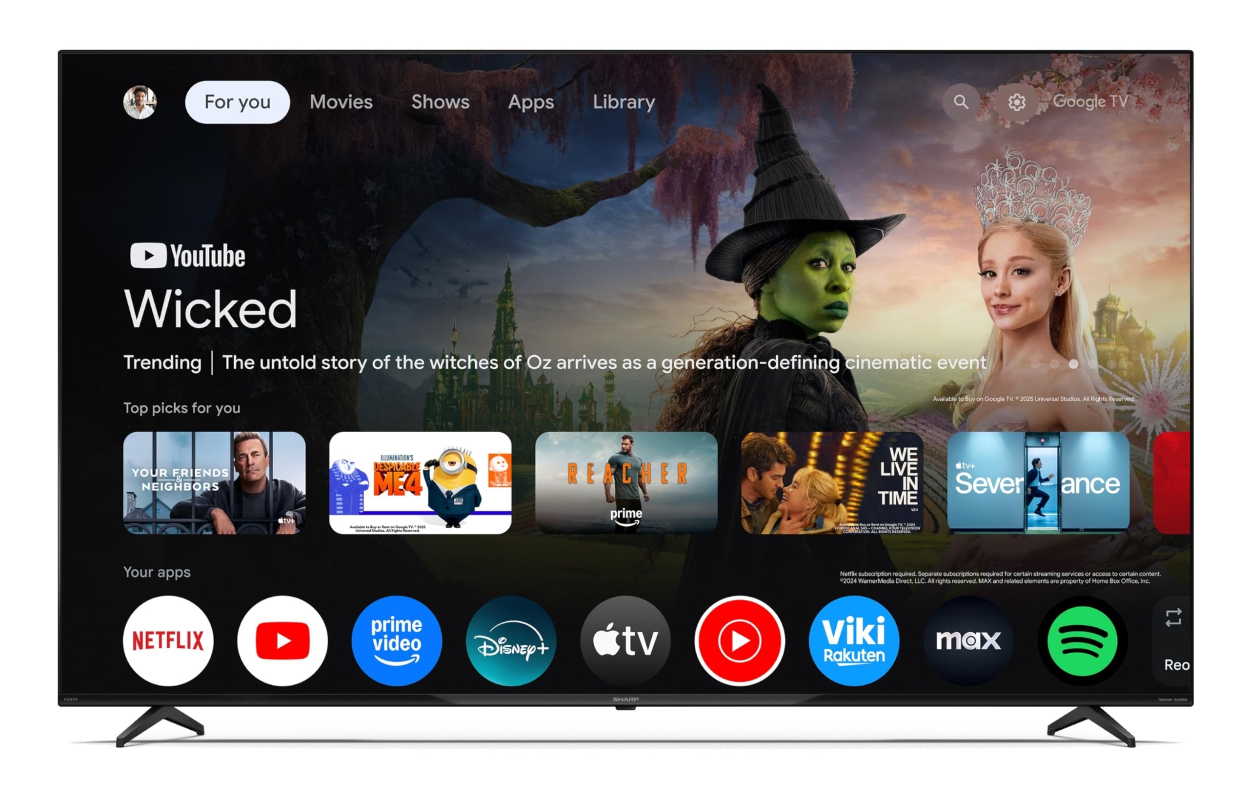 Sharp 70HP5765E QLED Fernseher 70 Zoll Google TV - 4K UHD Smart TV mit Dolby Vision HDR, Dolby Atmos, Sound by Harman Kardon, Google Assistant und Triple-Tuner, QLED TV (2026)
