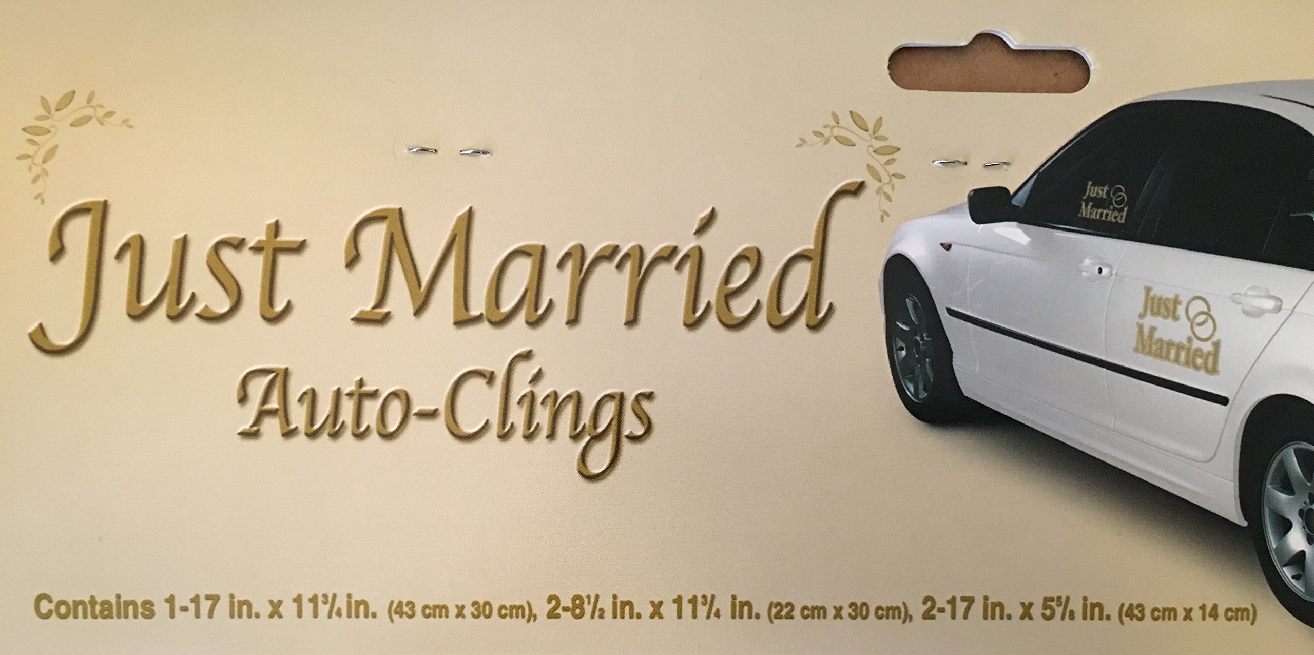 Beistle 55933 Porzellanperlen Just Married Auto-clings, Sortiert