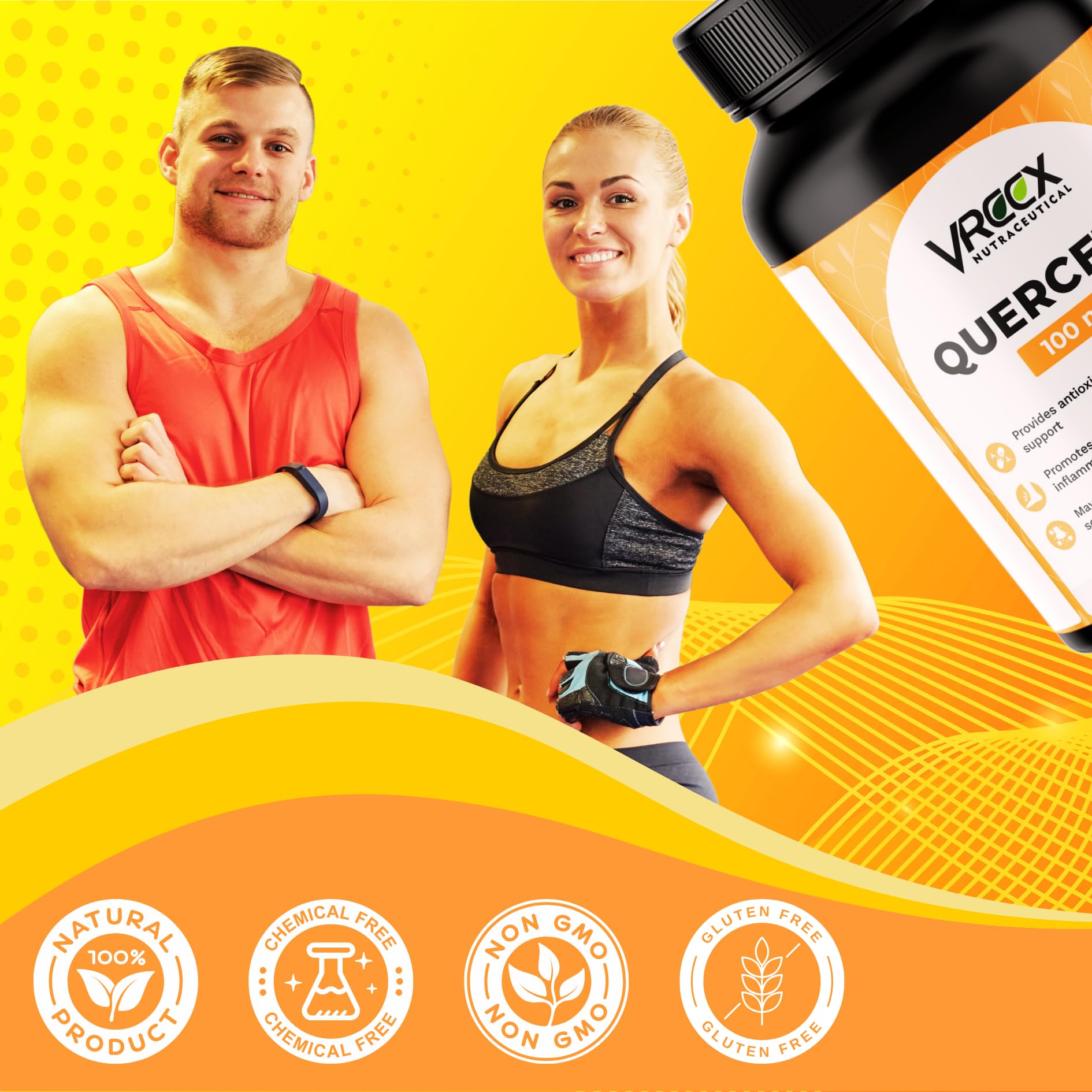 VREEX Quercetin 100 mg β Natural Bioflavonoid for Immune Support, Antioxidant Protection, Healthy Inflammatory Response & Heart Health (60 Capsules) 4