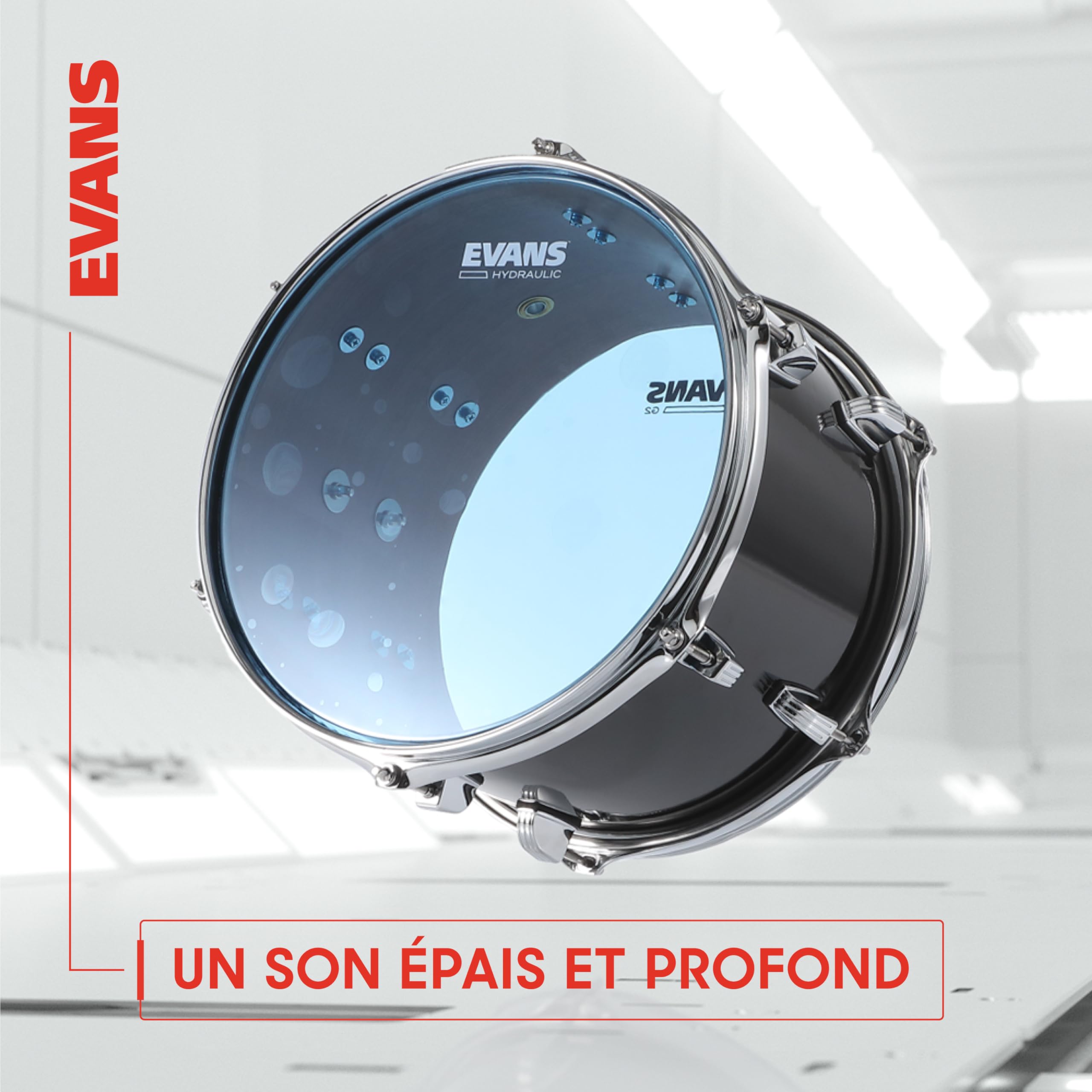 Evans Packs de peaux de toms transparentes Evans Hydraulic, Standard (12", 13" et 16")