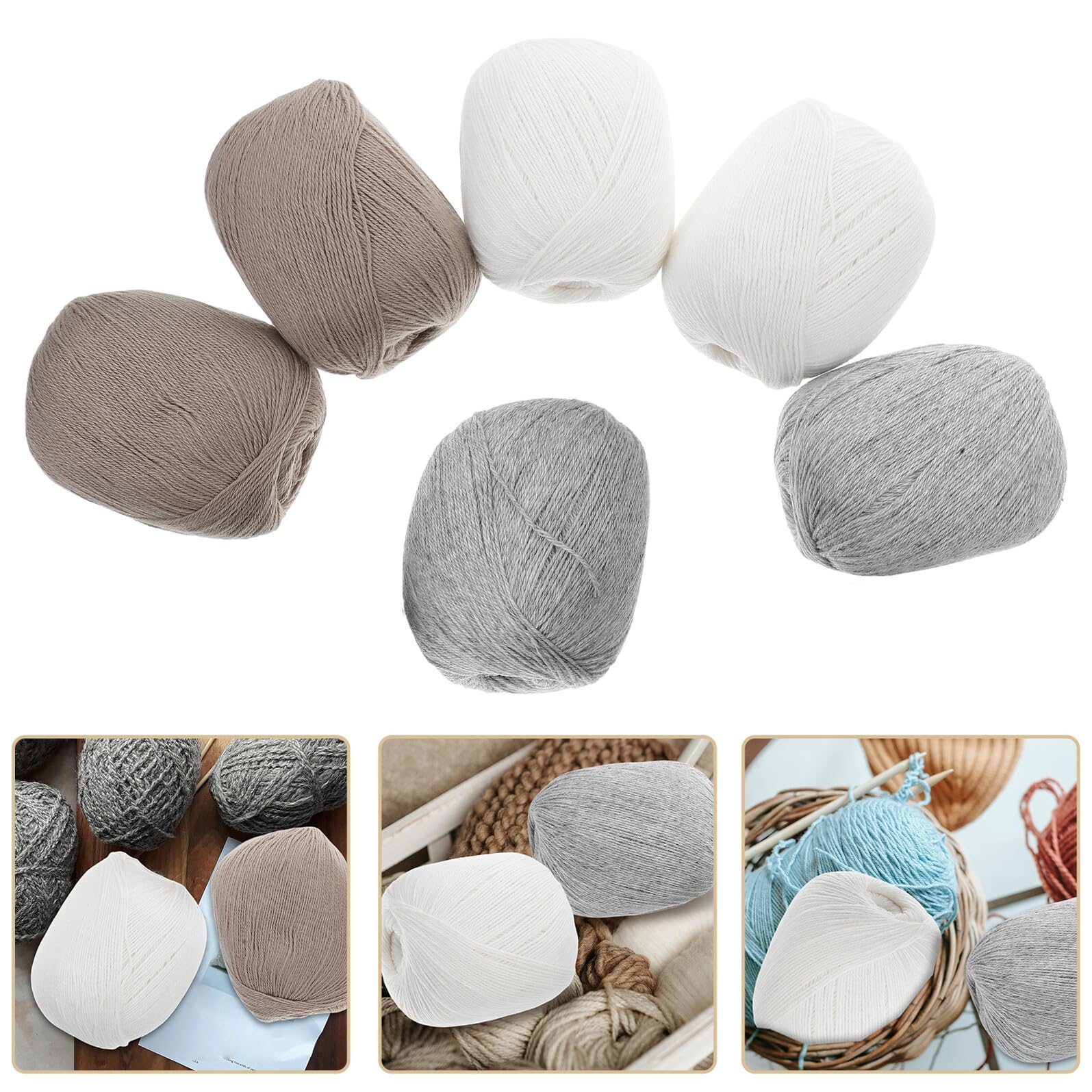 6 Gomitoli Filato Cashmere Morbido per Lavori Artigianali Casalinghi Filato per Uncinetto e Maglia 3 Colori Pastello per Sciarpe Guanti e Cappelli Fatti a Mano