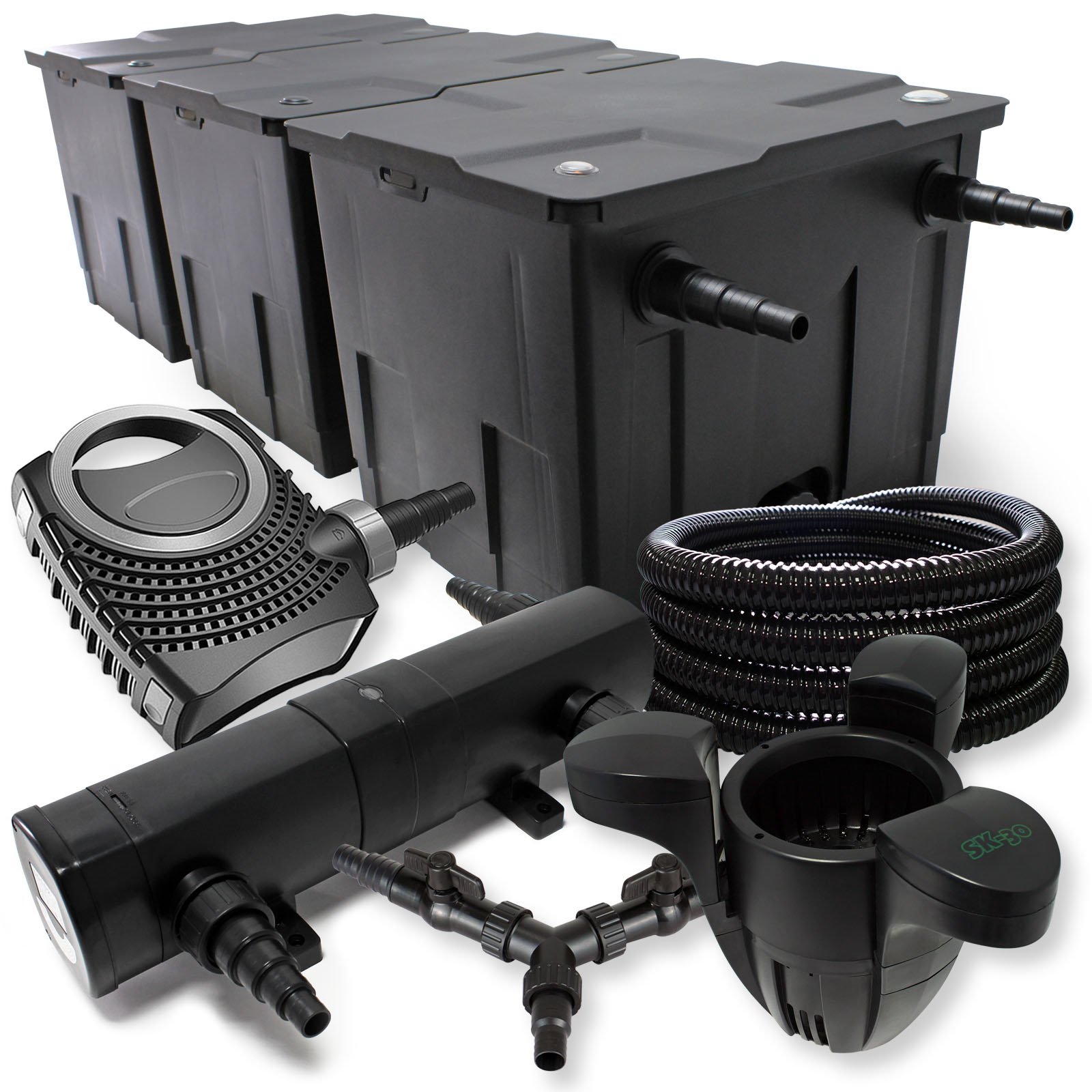 SunSun Filtro para 90000l Estanque 36W clarificador neo8000 Bomba 25m Manguera Skimmer SK30