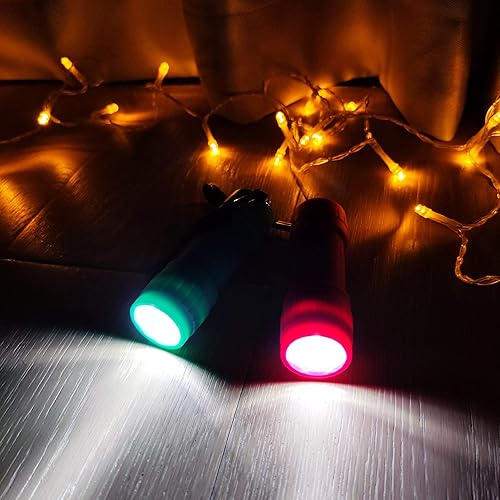 Miniatura 6 de FASTPRO Paquete de 10, juego de mini linterna de 9 LED, pilas AAA incluidas y preinstaladas, perfecto para enseñanza de clase, campamento, recuerdos