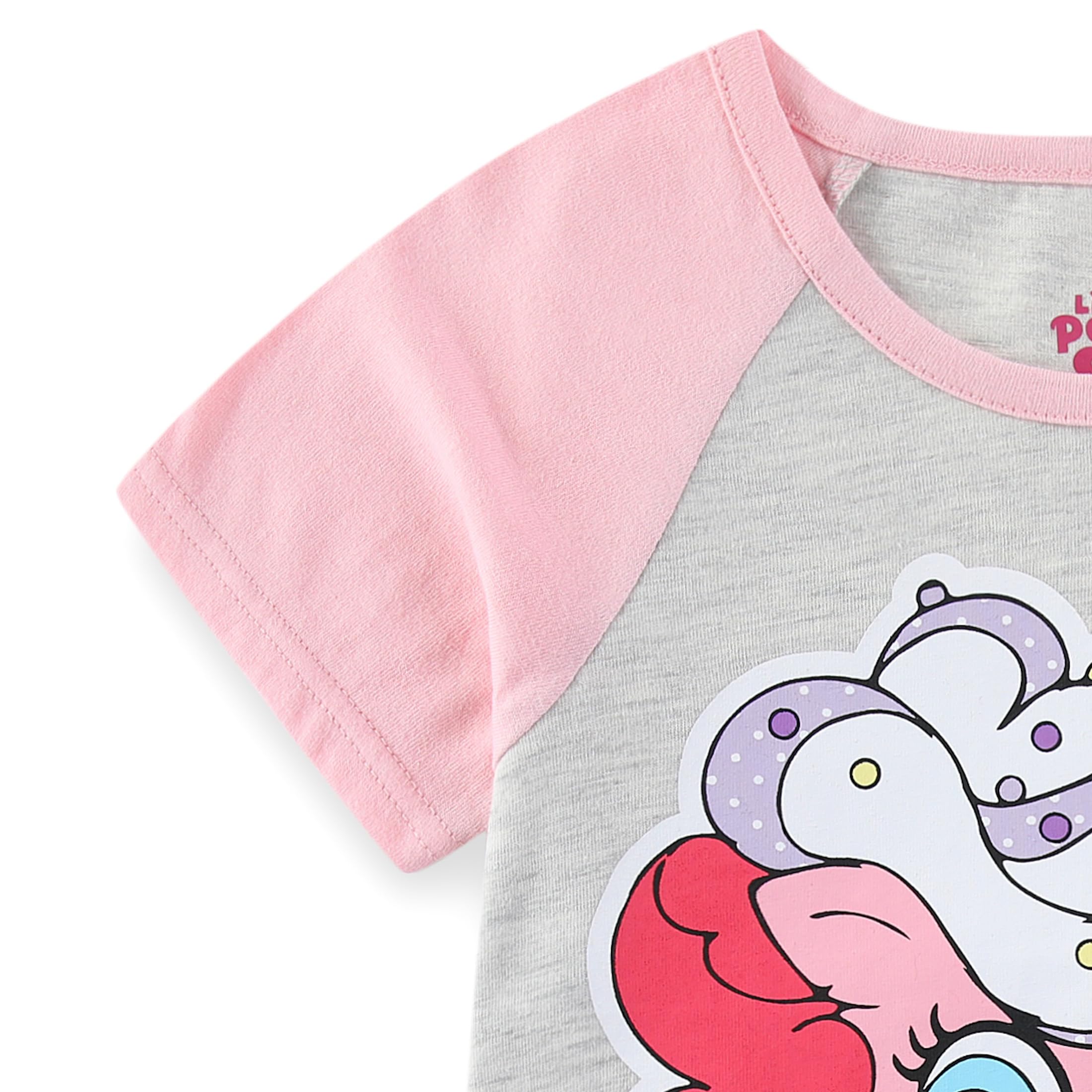 My Little Pony Pinkie Pie - Conjunto de camiseta de manga corta y pantalones cortos de rizo francés para niñas grandes