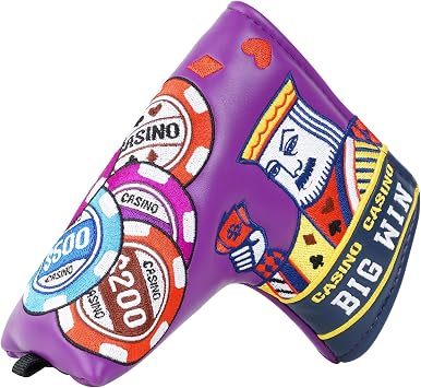 Golf Club Wood Head covers for Driver/Fairway/Hybrid/1.F.H/Blade/Mallet/Square Putter BIGWIN Purple PU Leather