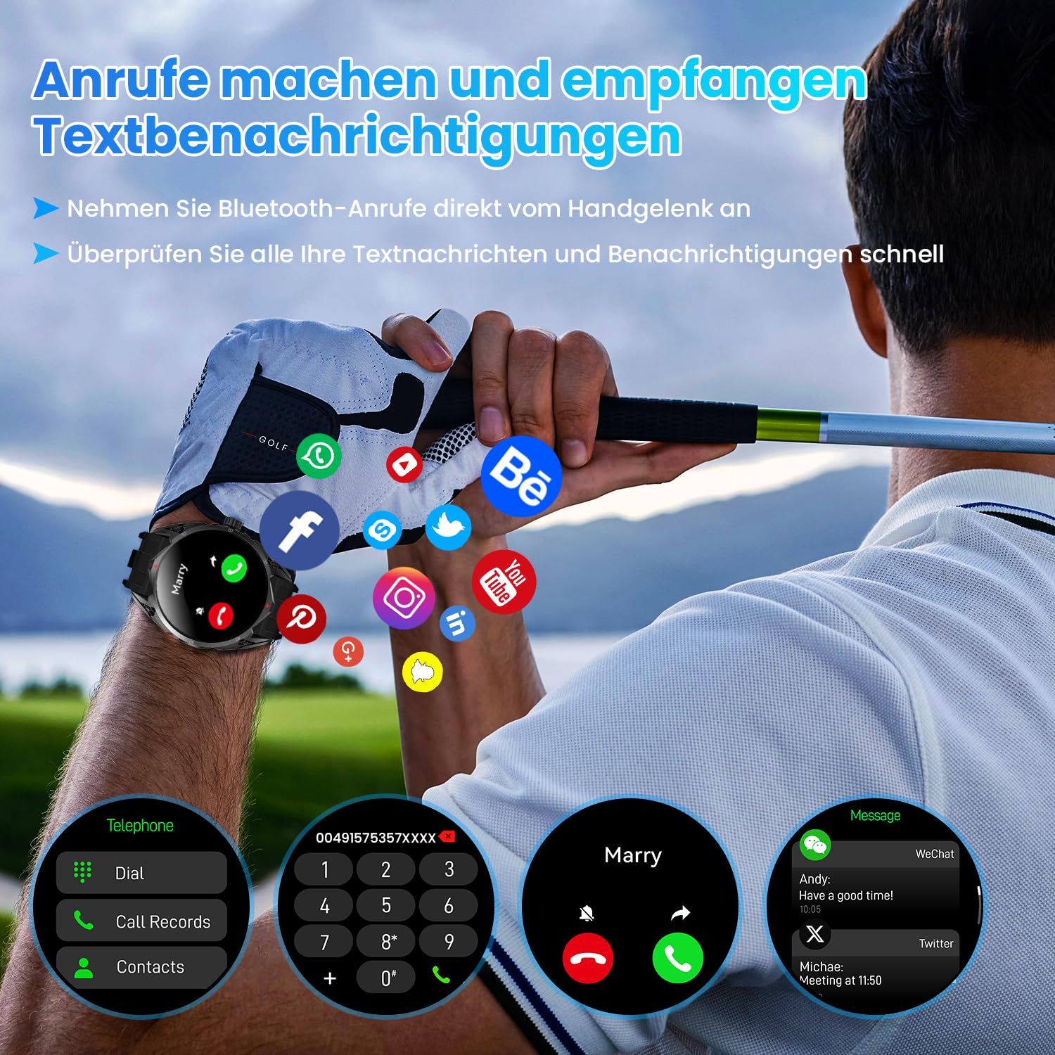 Smartwatch dla mężczyzn, GPS, zegarek sportowy, 1,6" HD AMOLED, 5 ATM, wodoszczelny, metalowy, wojskowy smartwatch, tracker aktywności fizycznej z kompasem, krokomierzem, monitorem snu, pulsometrem
