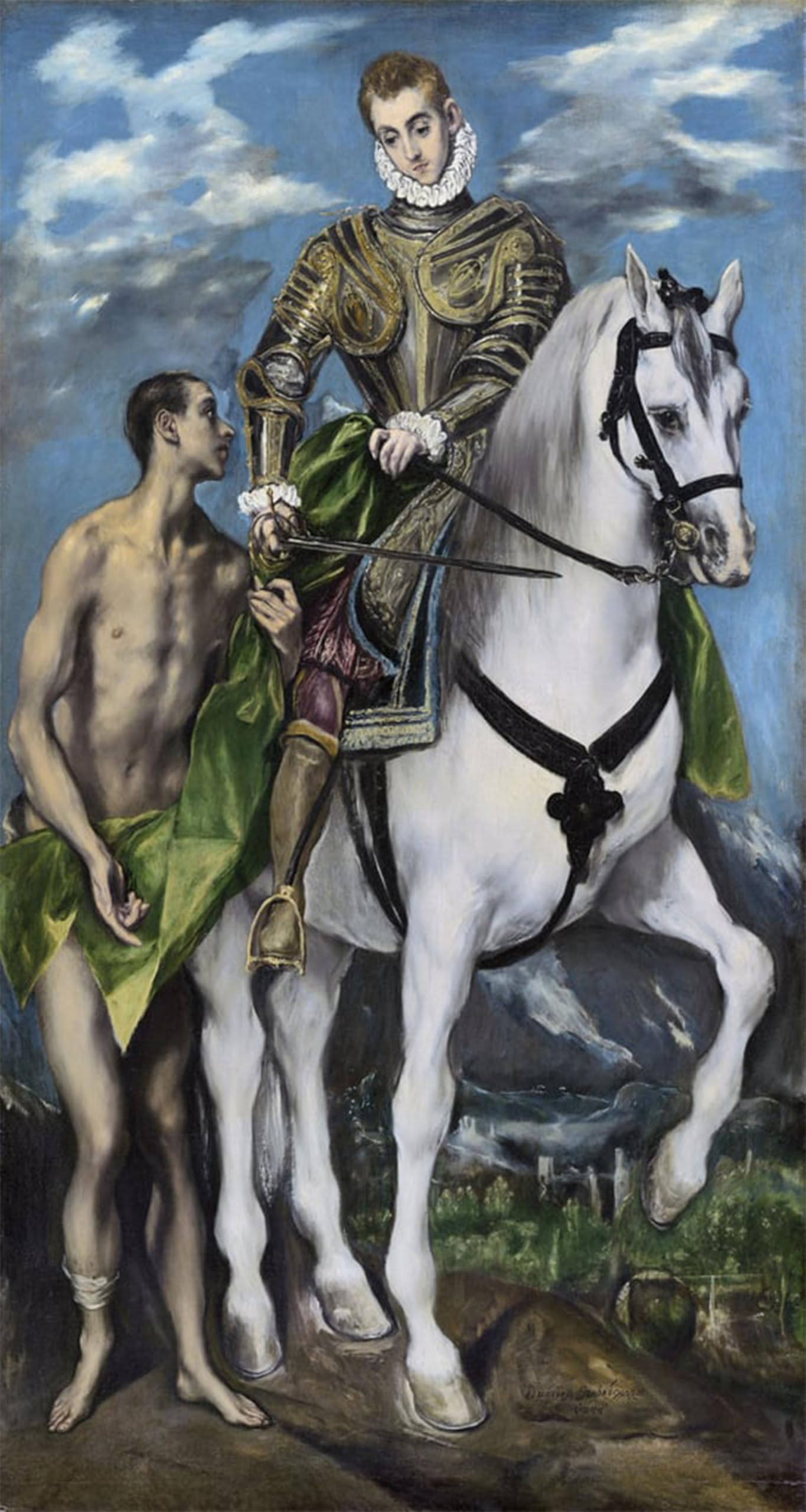 ARTXLXXBN Famous Print Painting Colorful Art Print St and the Beggar by El Greco Canvas Art Decorations for Home Decor 60x90cm