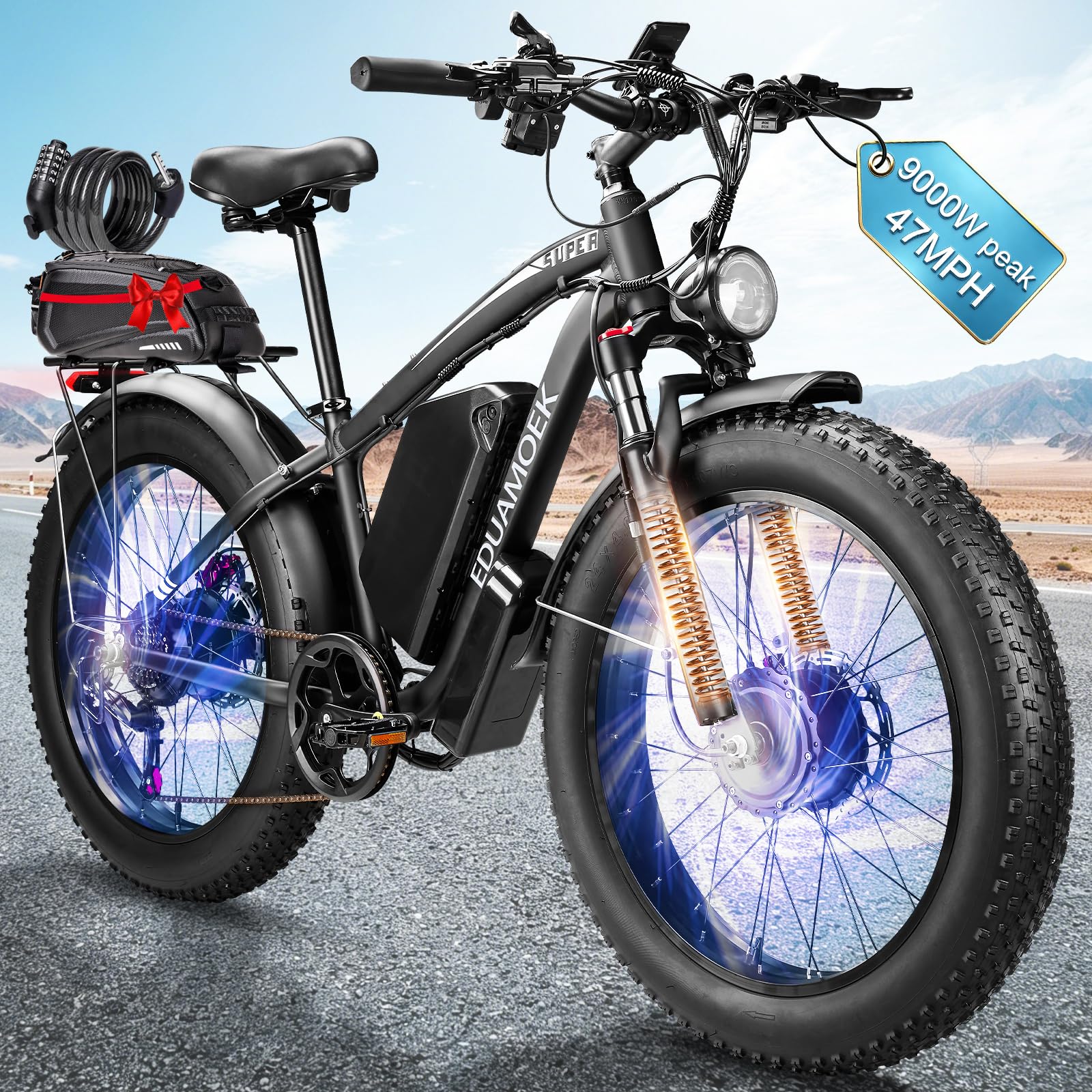 EDUAMOEK 9000W-Peak Dual-Motor Ebike
