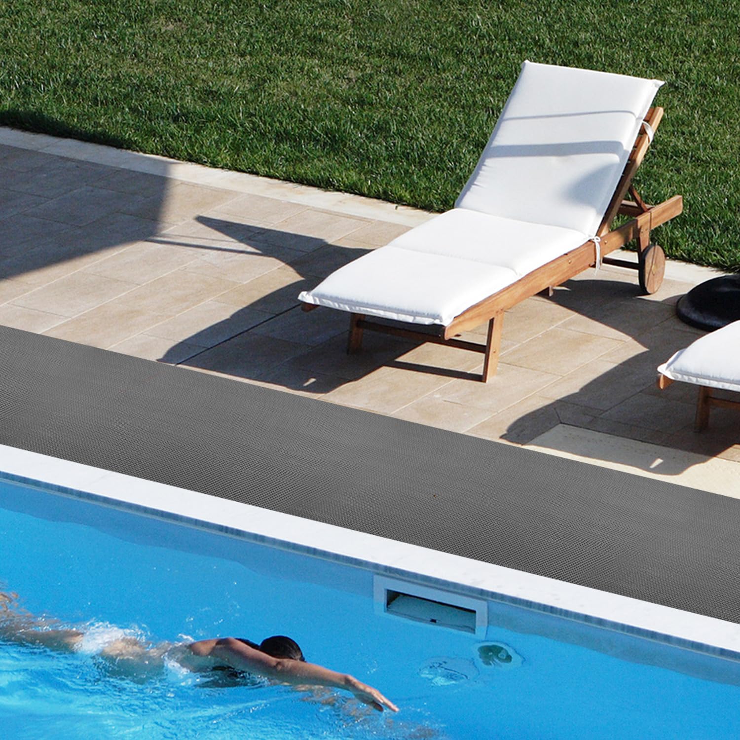 QWORK® PVC Drainagematte für Nassbereiche - 0,9m x 3m, 5,5mm Dick - rutschfeste Saunaläufer Duschmatte für Küche, Balkon, Bars & Restaurants