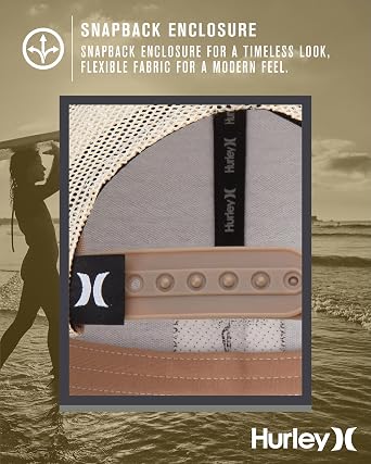 Hurley Men's Caps - Fairway Trucker Mesh Baseball Cap - Snap Back Hats for Men