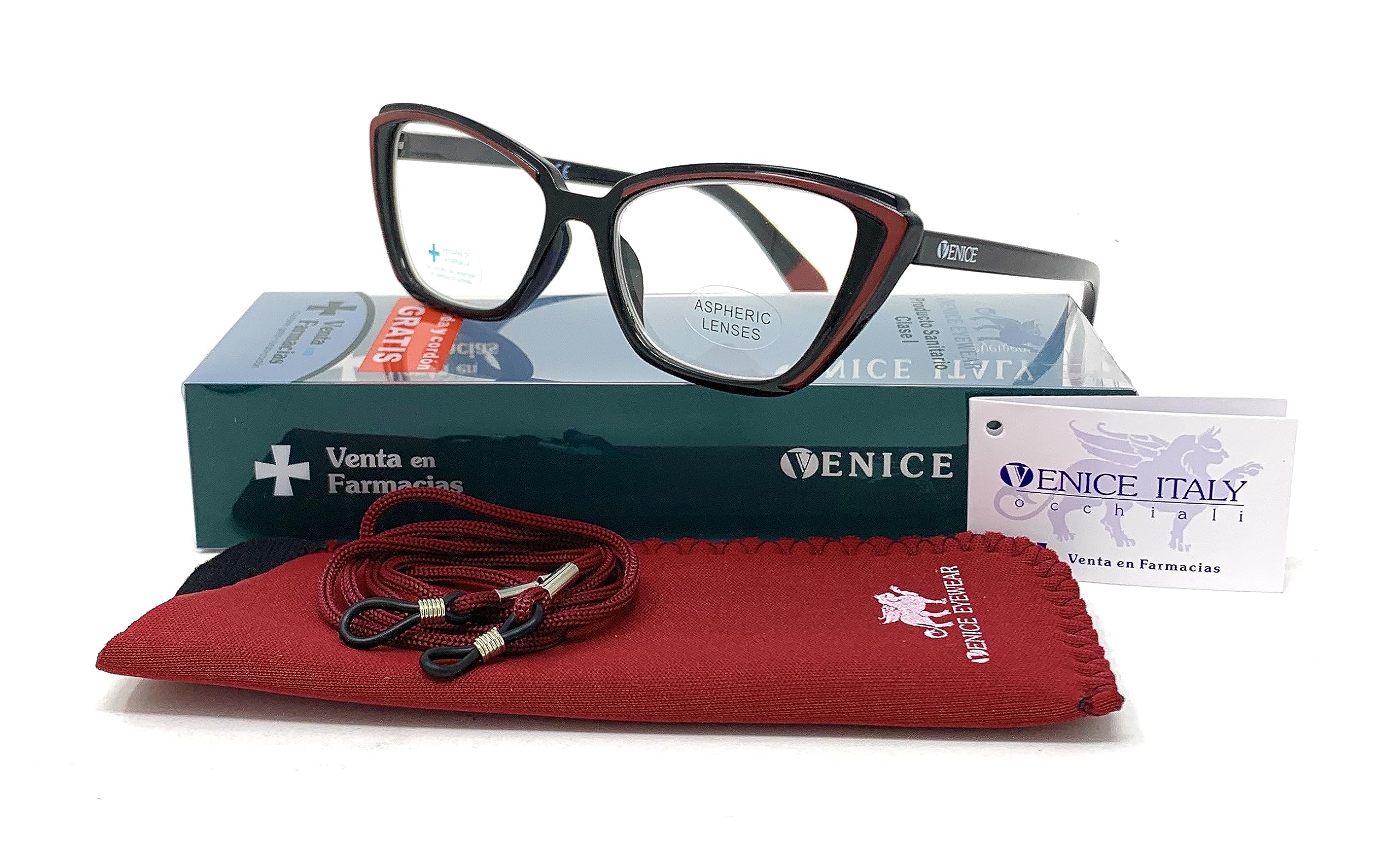 Lunettes de Lecture pour femmes Lunettes de Vue Presbyte +1.0 à +3.5 moderne Vintage style MADISON (+3.50, Noir - Rouge)
