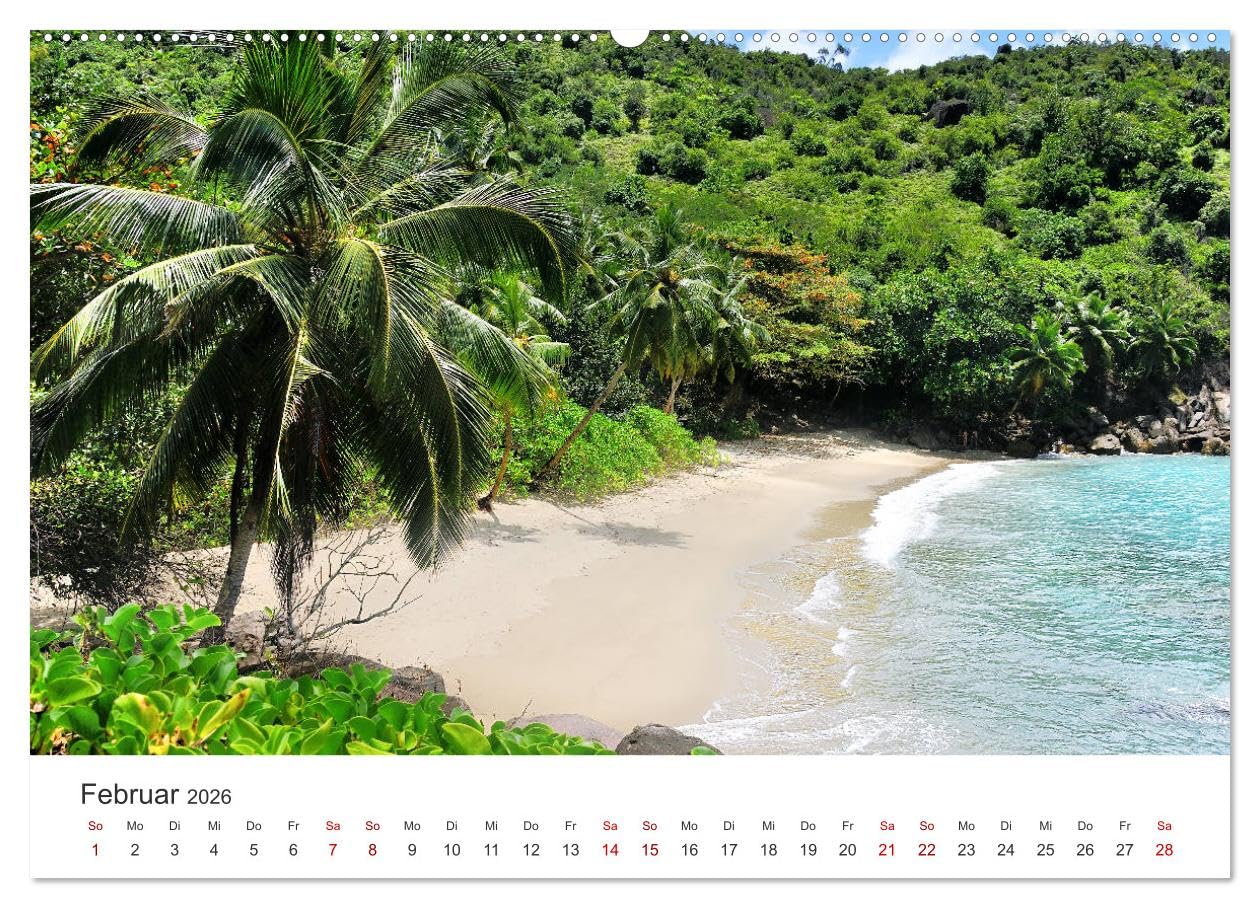 Traumstrände der Seychellen (Wandkalender 2026 DIN A2 quer), CALVENDO Monatskalender: Die schönsten Strände von Mahé, La Digue und Praslin (CALVENDO Orte)