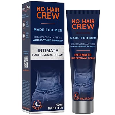 No Hair Crew IntimatePrivate At Home Hair Removal Cream for Men - Painless, Flawless, Soothing Depilatory for Unwanted Coarse Male Body Hair, 100ml