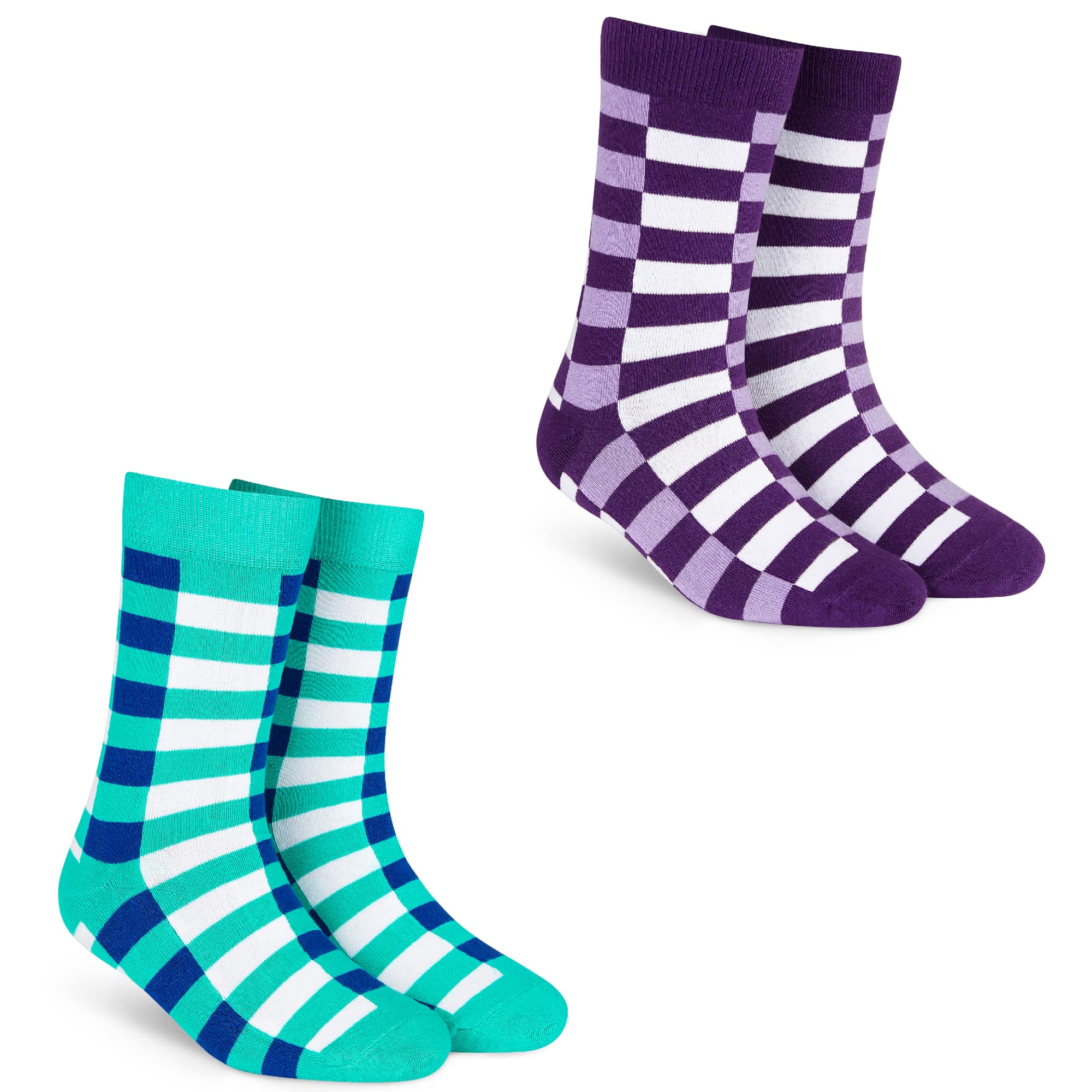 dynamocks Socks for MEN and WOMEN - (Combo Pack of 2 | Crew Length | Material: Combed Cotton | Multicolour | Size: Free (UK 7-12))-picture-49