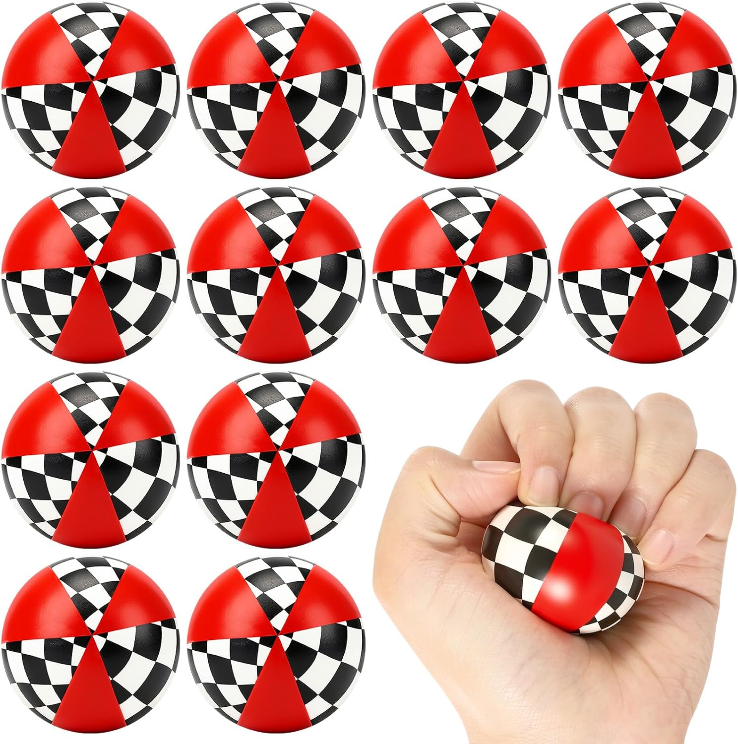 Gemscream 12 Pcs 1.5'' Race Car Balls Birthday Party Favors