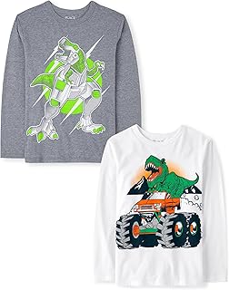 Fun 2-Pack Long Sleeve Graphic T-Shirts (Gamer, Cars, Sports Themes)