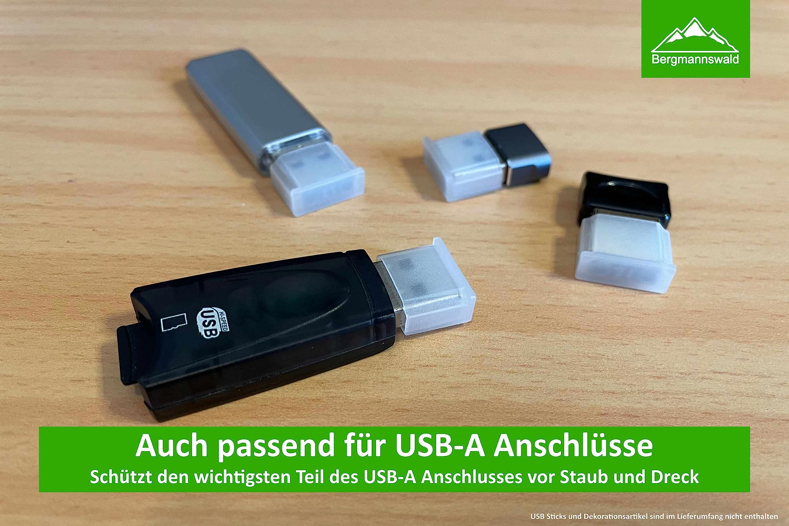 Bergmannswald, Dust protection, 2in1, for HDMI and USB-A, 12 pieces, With grip for easy removal - Image 3