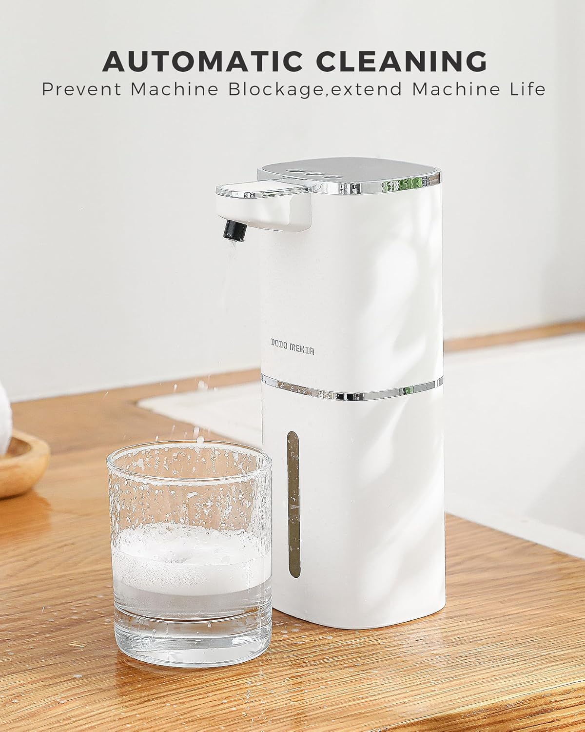 2 Pack Automatic Foaming Soap Dispenser, 400ml//13.53oz, USB Rechargeable, 9- Adjustable Foam Levels, IPX5 Waterproof, Touchless & Wall/Tabletop Use for Kitchen Bathroom, White