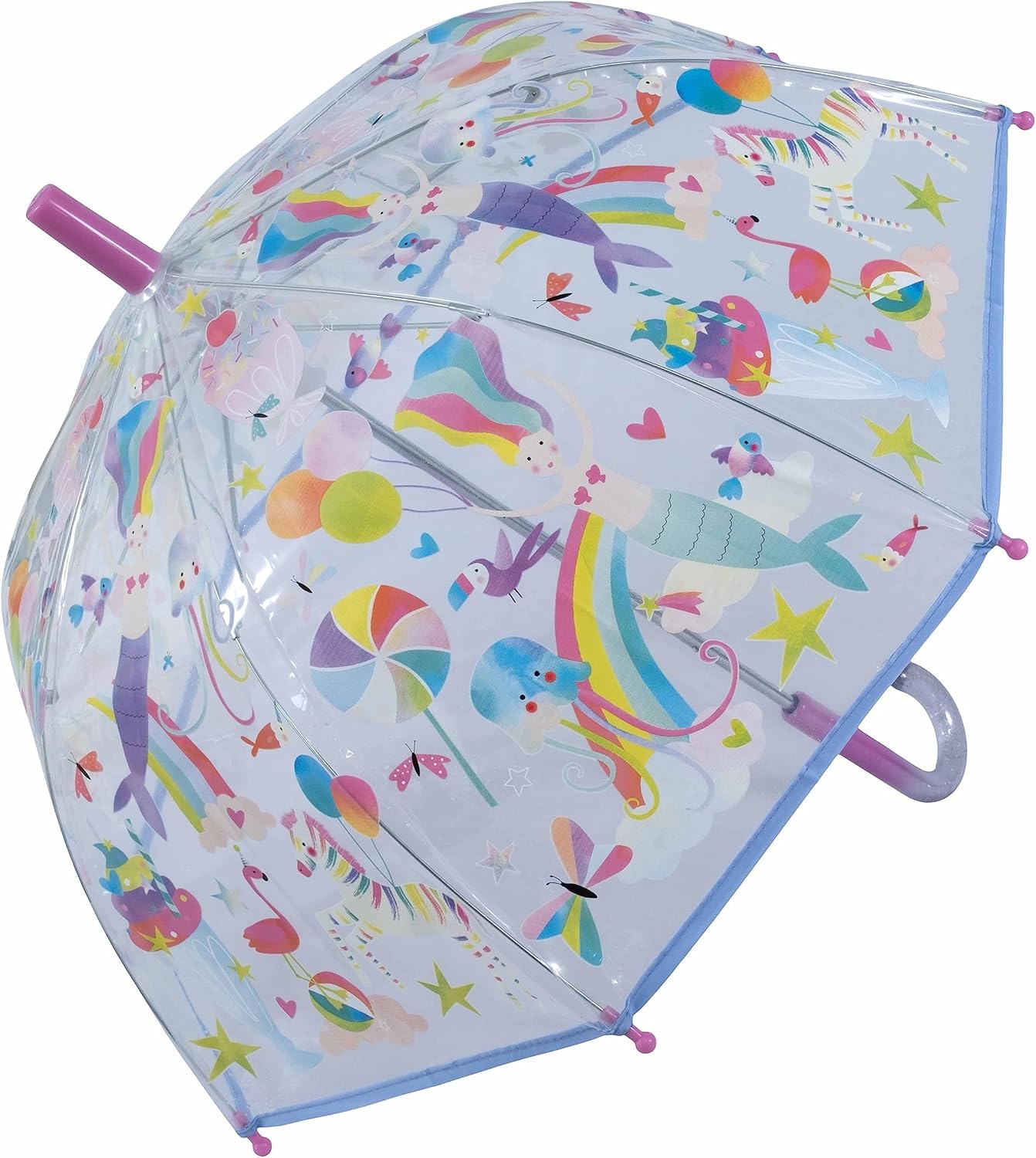 Floss & Rock Fantasy Transparent Color Changing Umbrella, 25.98-inch Height, Rainy Days