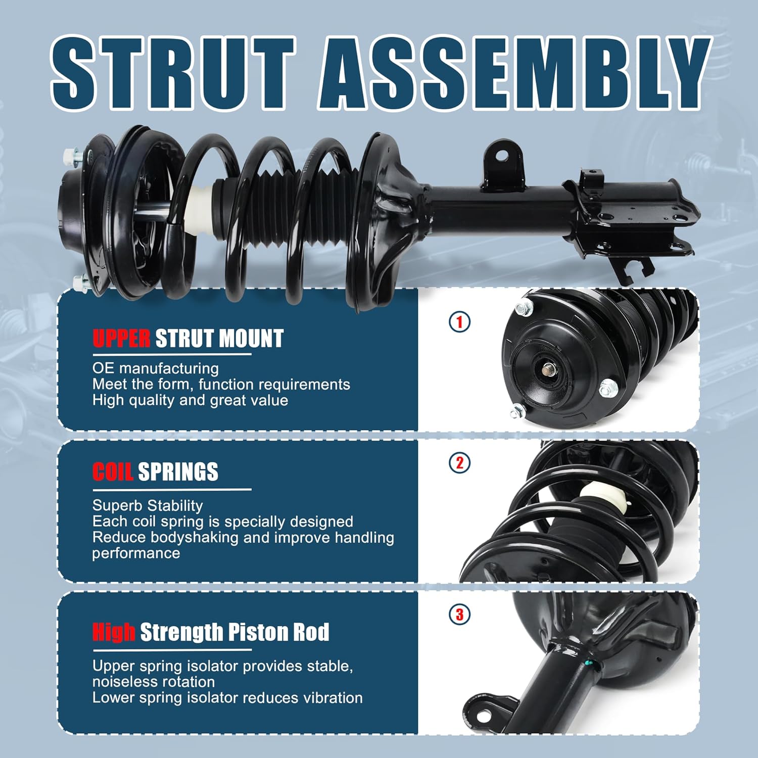 Vextone Front Shocks and Struts - Fit for 2005-2009 Hyundai Tucson, 2005-2010 Kia Sportage- Not Fits 2007 GLS 2.7L Models - Quick Install Left Right Shock Absorbers Replace 172220 172219 (Set of 2)