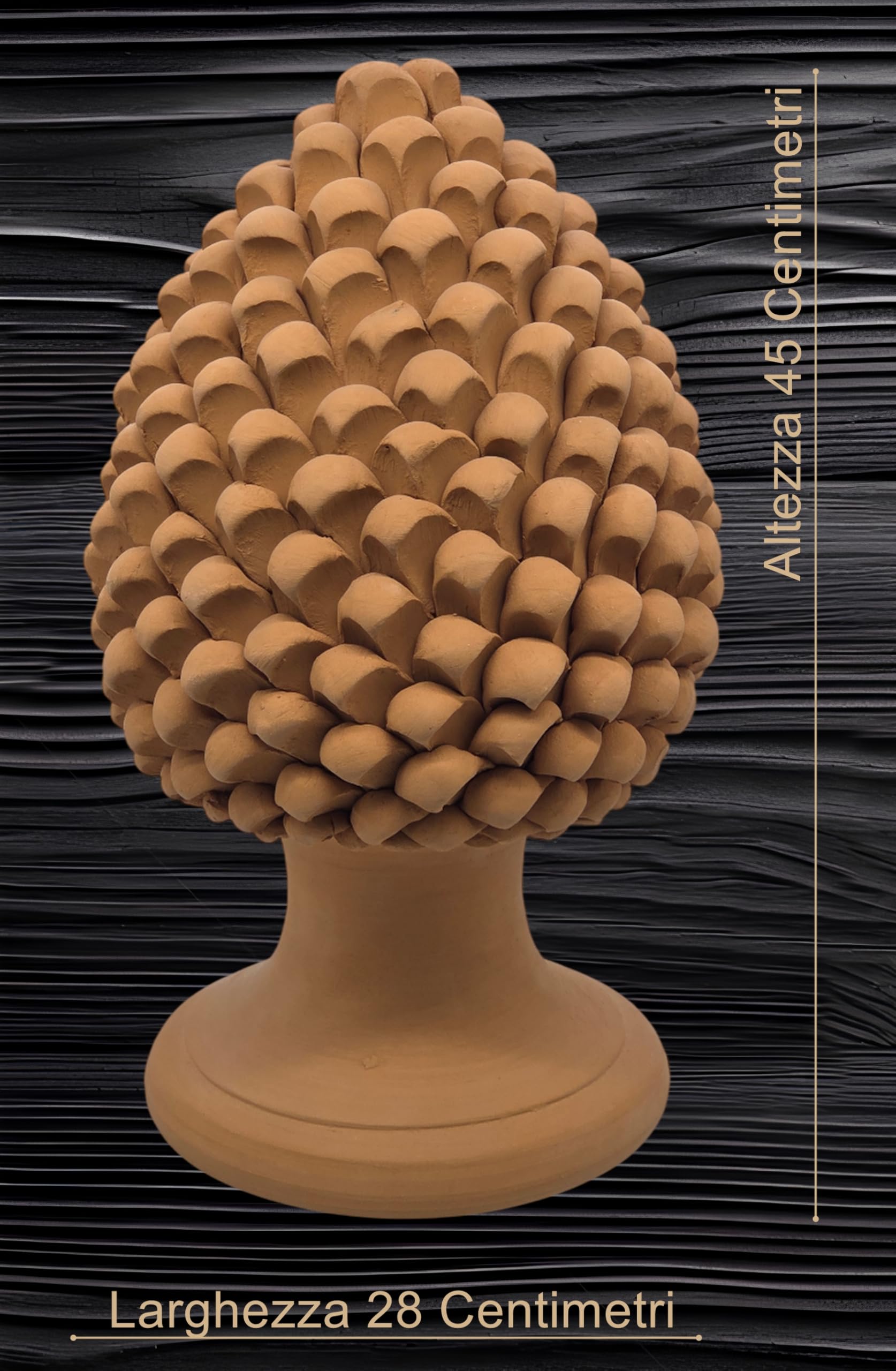 sicilia bedda - Pigna Siciliana in Terracotta - Prodotto Artigianale Realizzato a Mano - Ornamento per Casa, Ufficio e Giardino (Altezza 45 Centimetri)