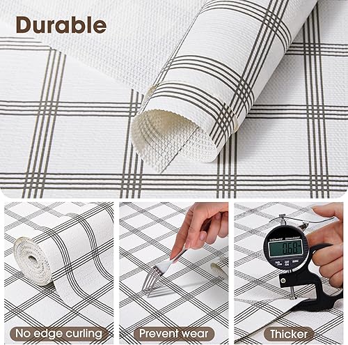 Miniatura 6 de ALIUNI Forro antideslizante para cajones y estantes, no adhesivos, gruesos, de agarre fuerte, impermeables, lavables, protegen los estantes del