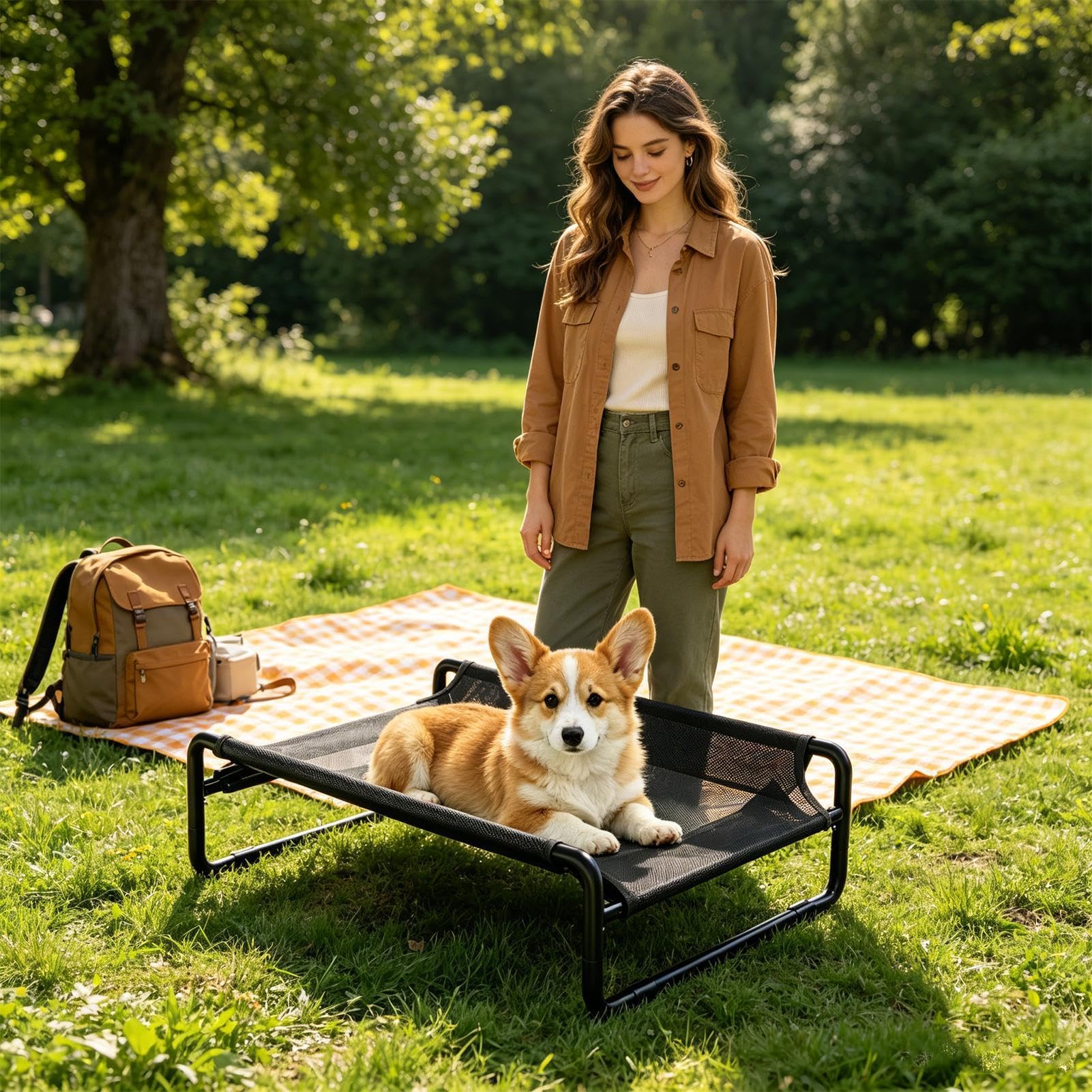 rialzato per Cani Lavabile Antiscivolo | Cuccia da Esterno per Animali Per cuccioli e cani di piccola media grande taglia, per gatti, campeggio, picnic, interni ed