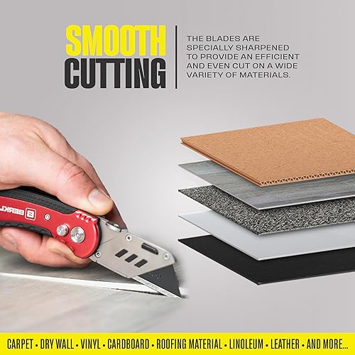 Miniatura 6 de SK2H - Cuchillas para cuchillos utilitarios, 50 unidades con dispensador, acero al carbono negro endurecido afilado con láser, ultra 3 veces más