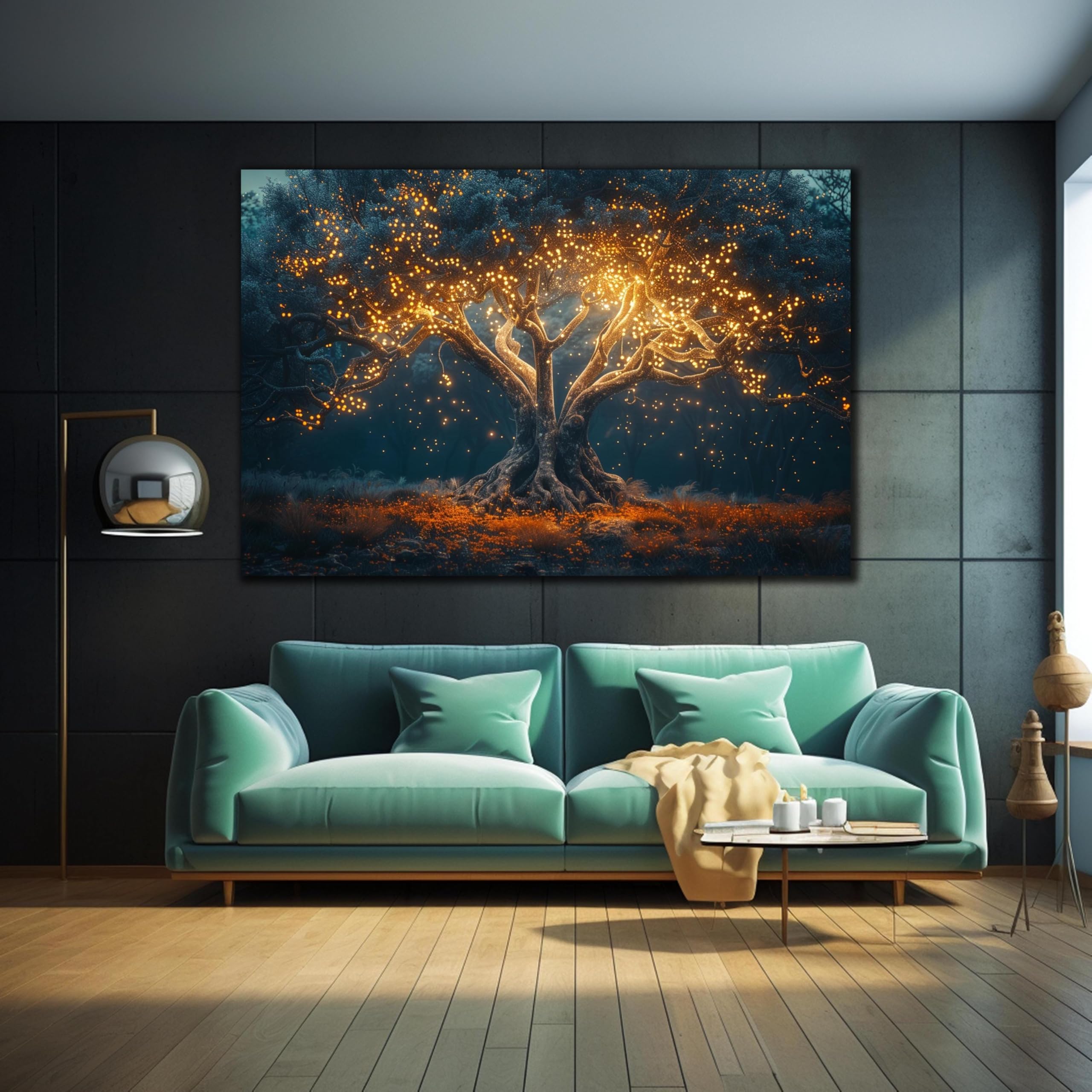 Tableau mural arbre à souhaits 70x100cm pour salon - 8