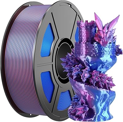 19 – Amoybaby Blue Rose Red Dual Color Silk PLA Filament Multicolor 1.75mm, Dimensional Accuracy ±0.03mm, Shiny Coextrusion 3D Printer Filament 1…