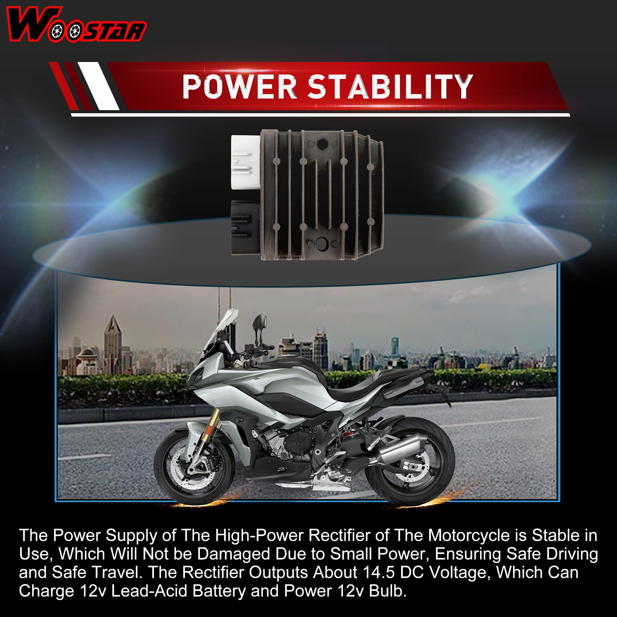 WOOSTAR 5 Draht Spannungsregler Gleichrichter Ersatz für 2010-2018 S1000RR 2014-2015 S1000XR 2011-2015 C600 Sport 2011-2015 C600GT 2011-2017 C650GT 2011-2014 HP4 OEM 12317718422