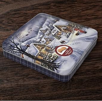 Festive Shortbread Fingers Gift Tin – Assorted Designs Featuring Highland – Holiday Cookie Tin – Traditional Scottish Shortbread Biscuit Assortment (pack of 1 (Christmas scene))