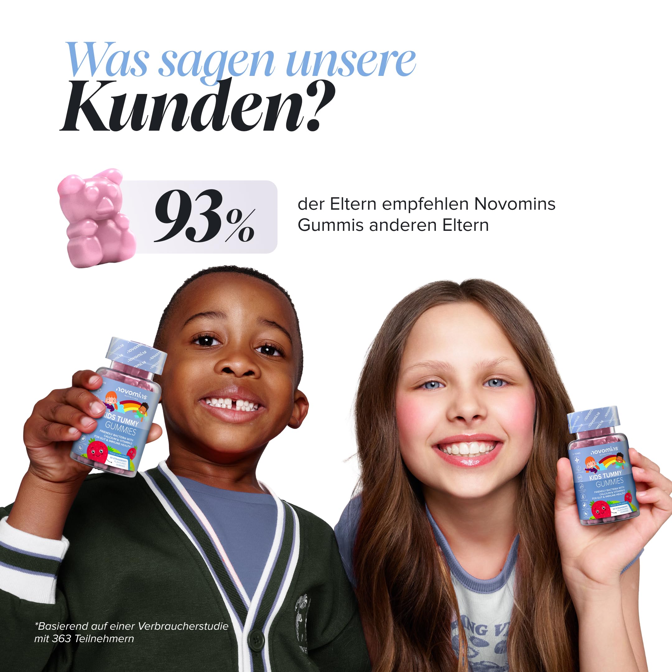 Probiotika für Kinder | Darmbakterien | 30 Gummibärchen | Novomins – Ansicht 11