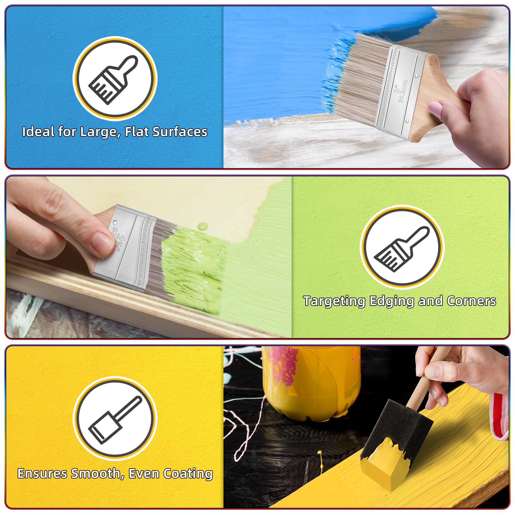 DIYSELF 13-Piece Paint Roller Kit - Professional Painting Supplies With Rollers, Brushes & Tray