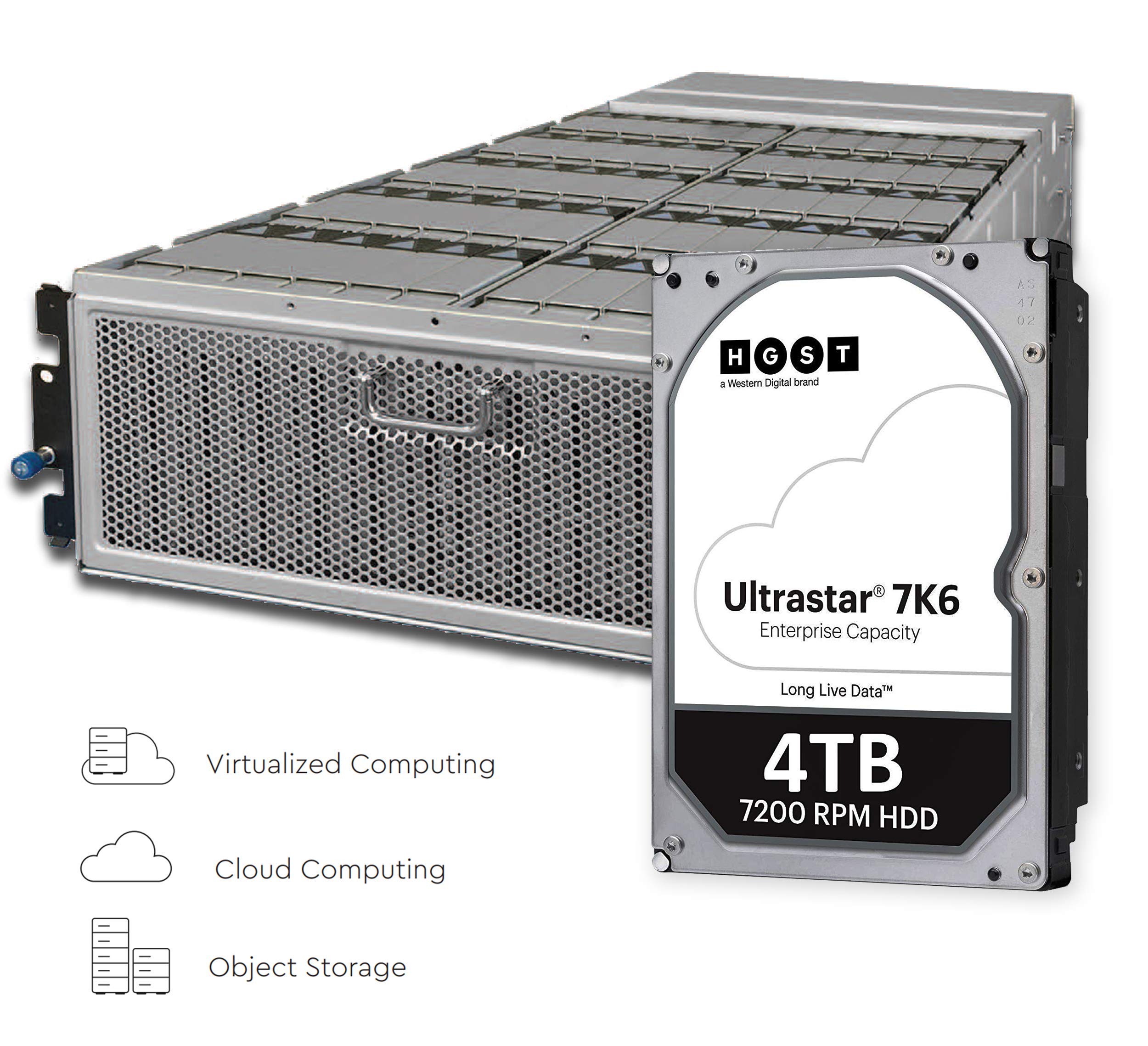 HGST Ultrastar 7K6000 4TB HDD 7200rpm SATA 128MB cache 24x7 6 Gb/s 8,9 cm 3, 5 inch intern HUS726040ALE610