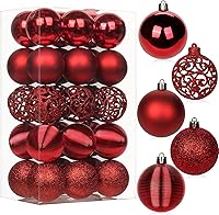 Vista 51 de 30 piezas de adornos de bola de árbol de Navidad irrompibles negros para decoración navideña