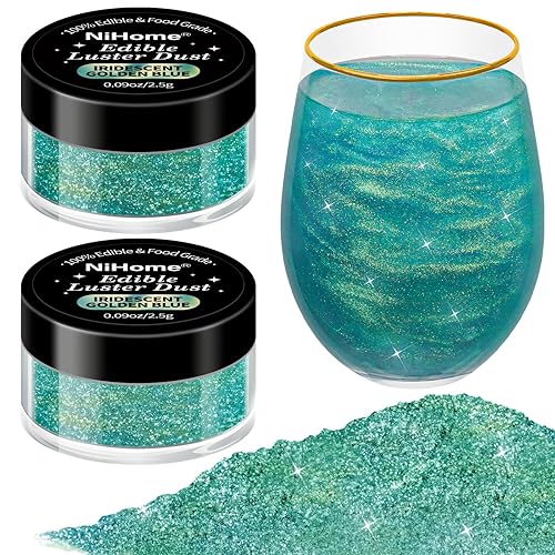 Miniatura 9 de NiHome Polvo comestible con purpurina de chispas metálicas elegantes, polvo brillante brillante, 4 botellas de 0.18 onzas, ideal para decorar