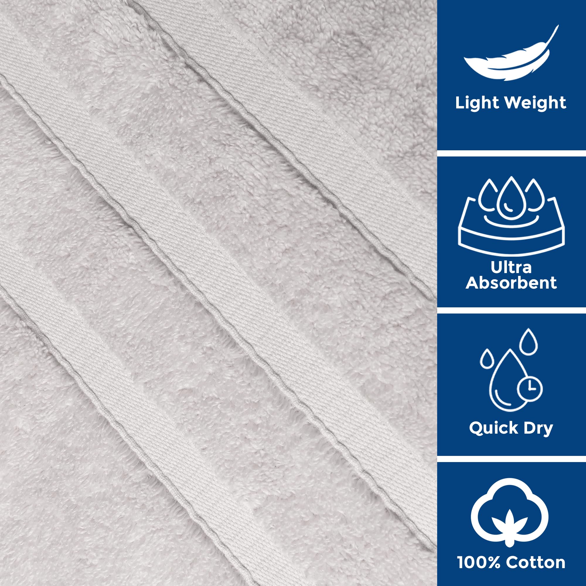 Towelogy® 8 x Cotton Face Cloths, Blackhead Remover, Makeup Cleanser & Spa Steam Towel - Image 3