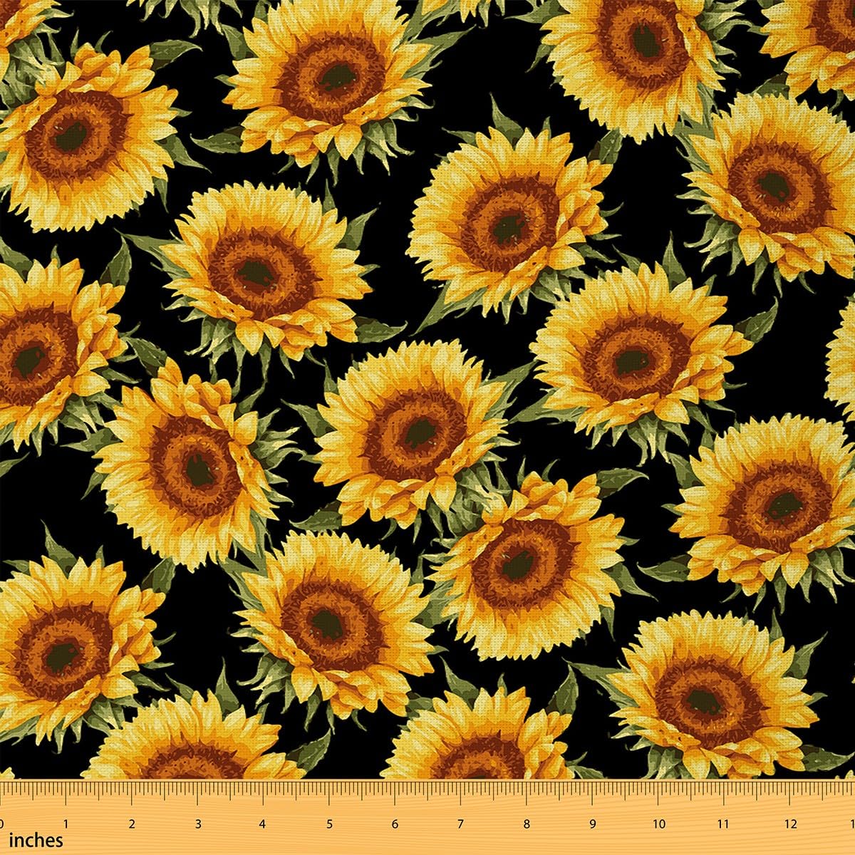 Homemissing Women's Multicolored 20 Flower Fabric By The Yard For Men Adult Kids Sunflower Waterproof Outdoor Fabricy Botanical Upholstery Fabric For Chairs Blossom Reupholstery Fabric Decor 2 Yards (L184*W150cm)
