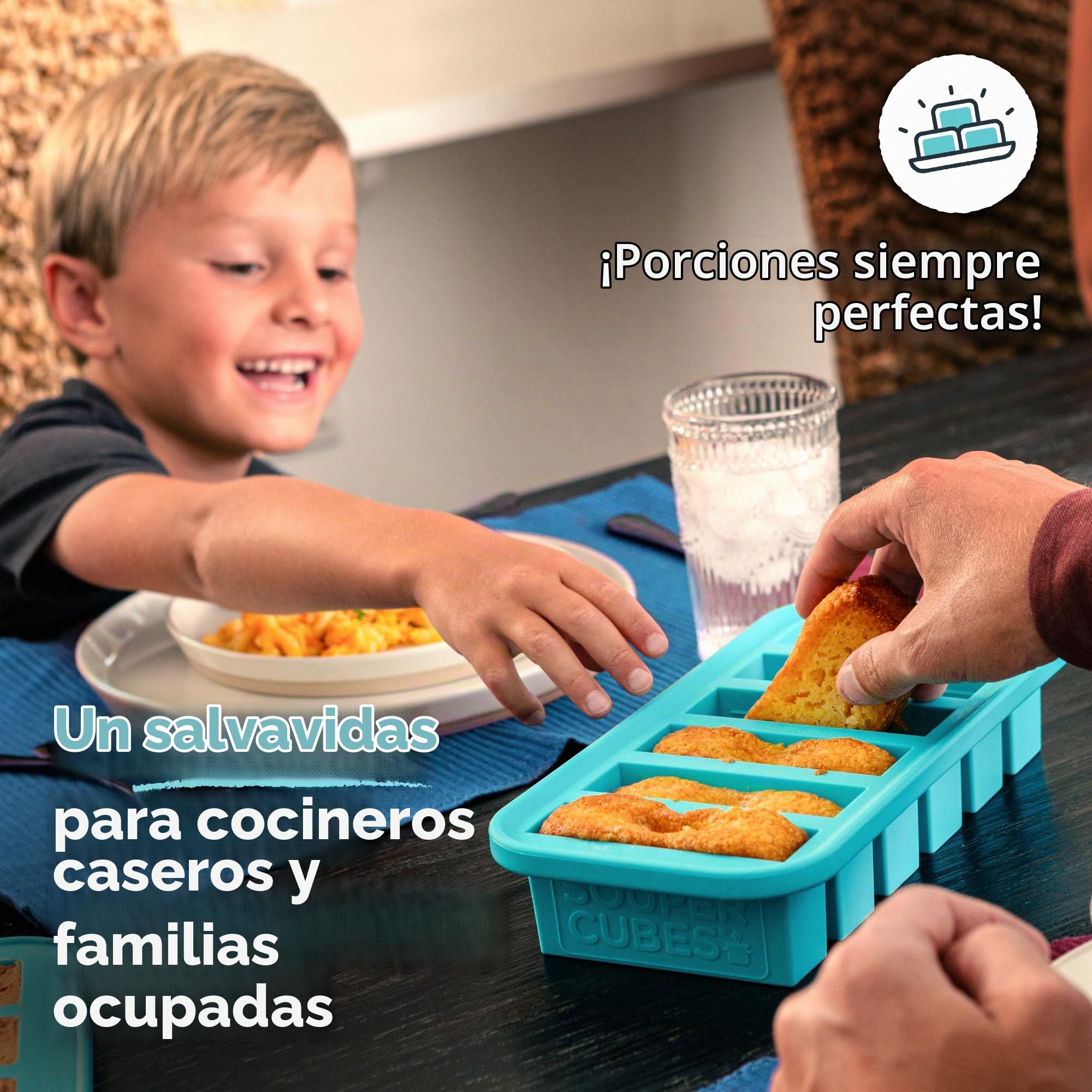 Souper Cubes Bandeja de silicona para congelador de 1/2 taza con tapa, recipiente fácil de preparar comidas y solución de almacenamiento de cocina, molde de silicona para almacenamiento de sopas y | Contenedores de silicona 100% curada con platino, aptos